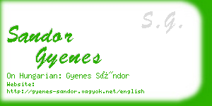 sandor gyenes business card